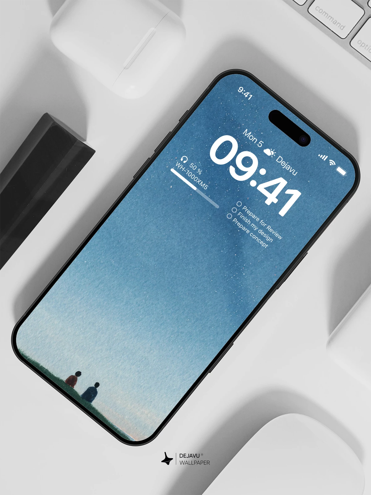 Starry Night Couple Wallpaper 4K for iPhone Lock Screen