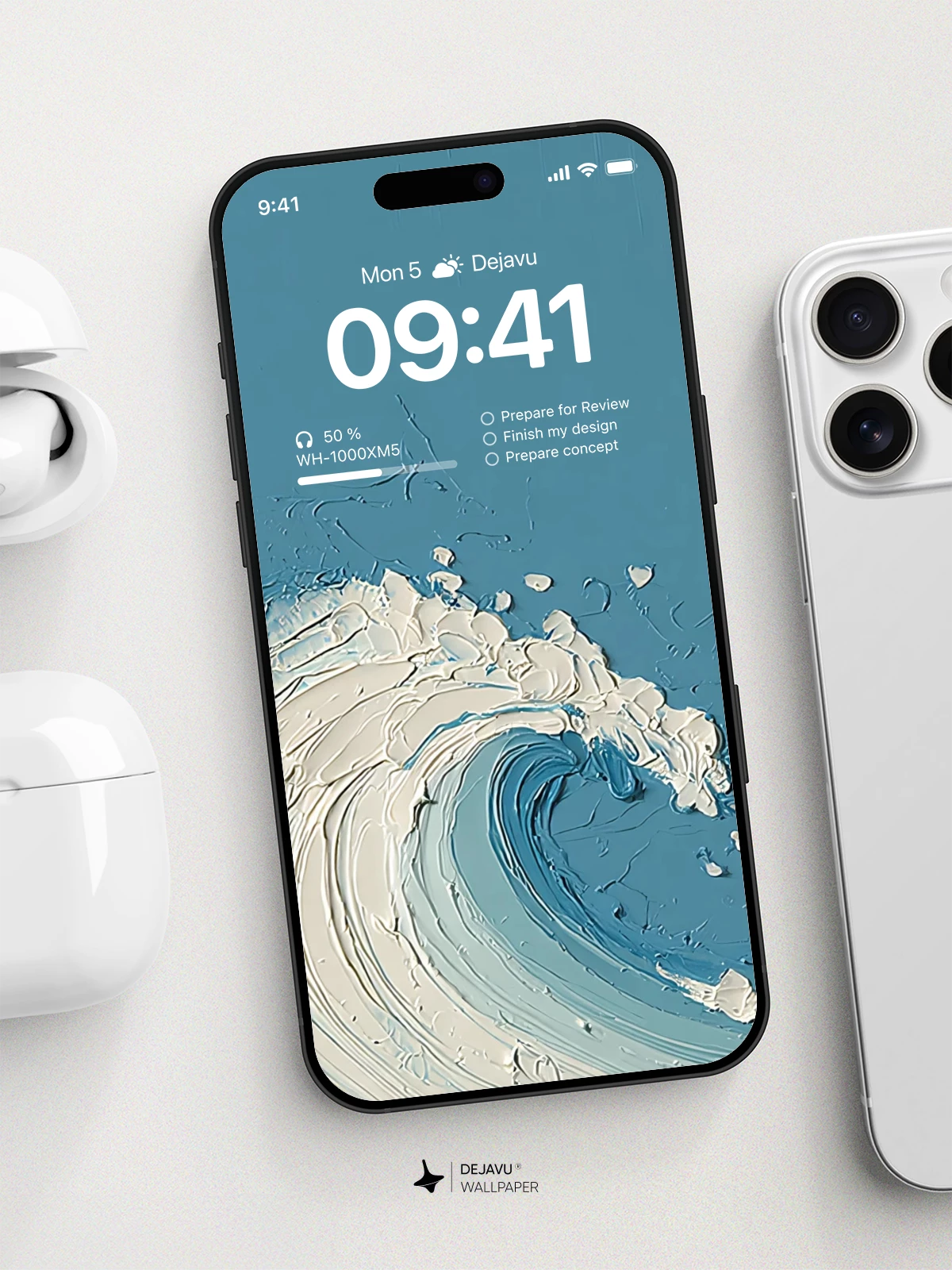 Blue Ocean Wave Texture Wallpaper 4K for iPhone Lock Screen