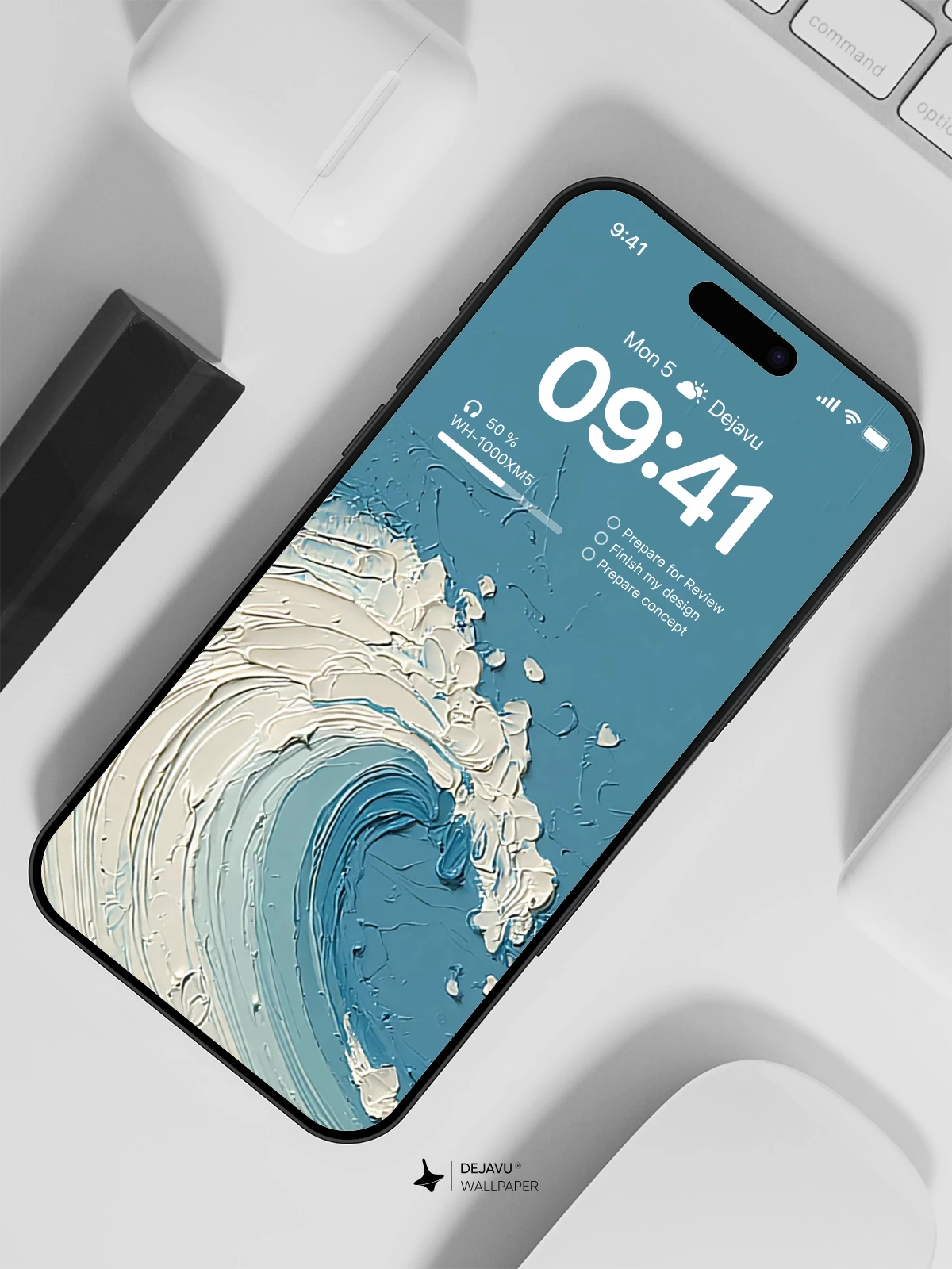 Blue Ocean Wave Texture Wallpaper 4K for iPhone Lock Screen