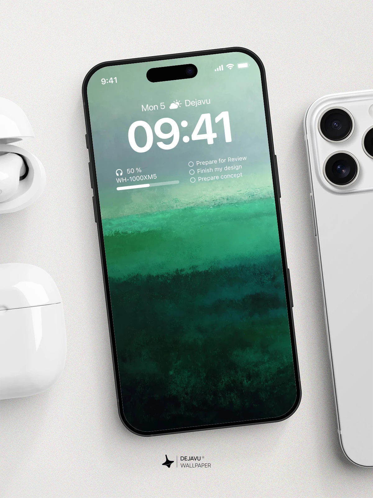 Abstract Green Ocean Wallpaper 4K for iPhone Lock Screen