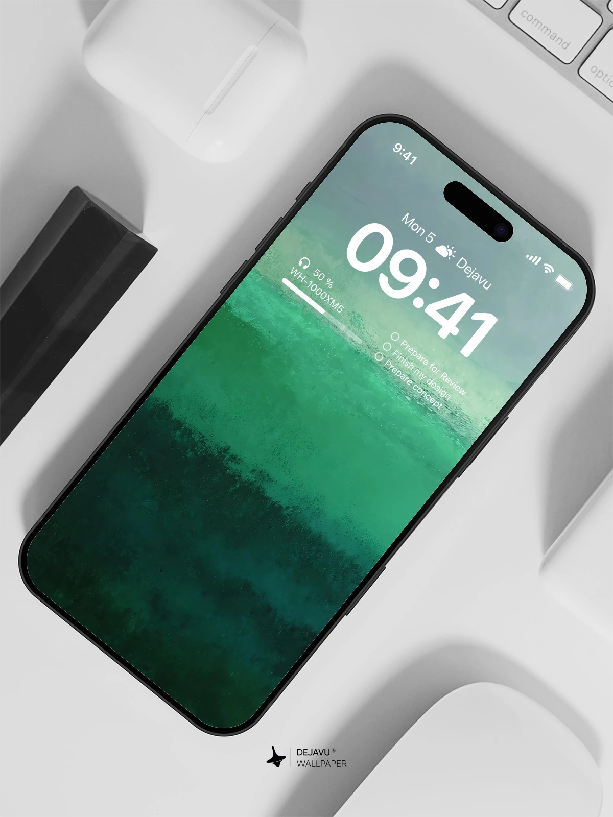 Abstract Green Ocean Wallpaper 4K for iPhone Lock Screen
