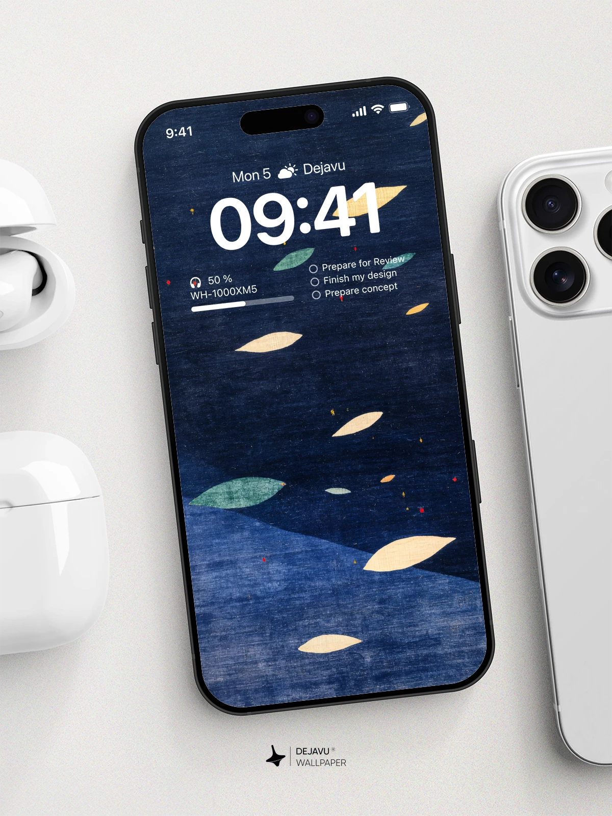 Abstract Night Sky Leaves Wallpaper 4K for iPhone Lock Screen