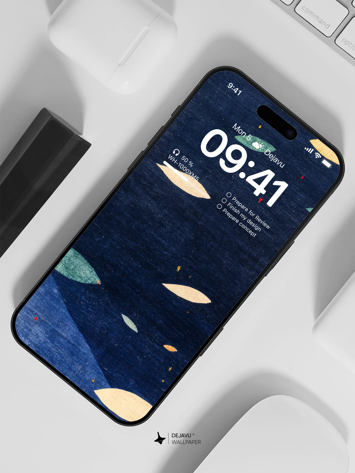 Abstract Night Sky Leaves Wallpaper 4K for iPhone Lock Screen