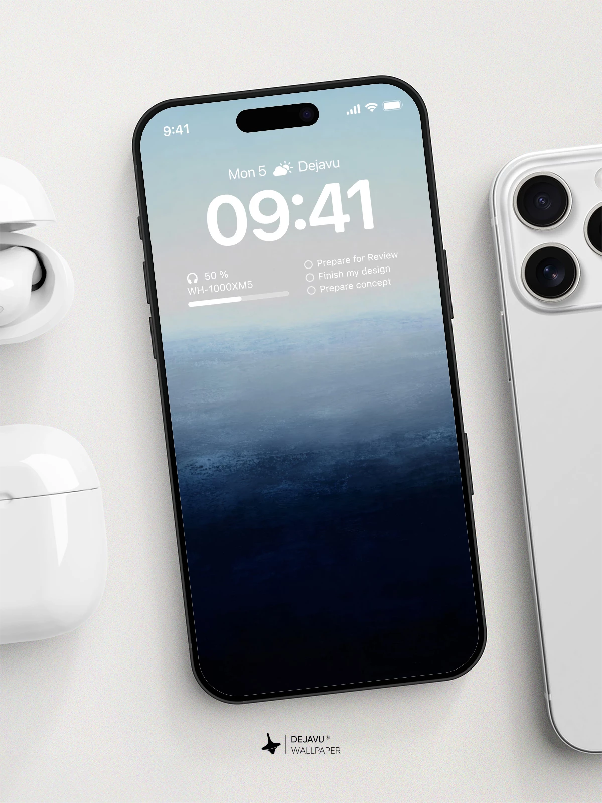 Dark Blue Ocean Gradient Wallpaper 4K for iPhone Lock Screen
