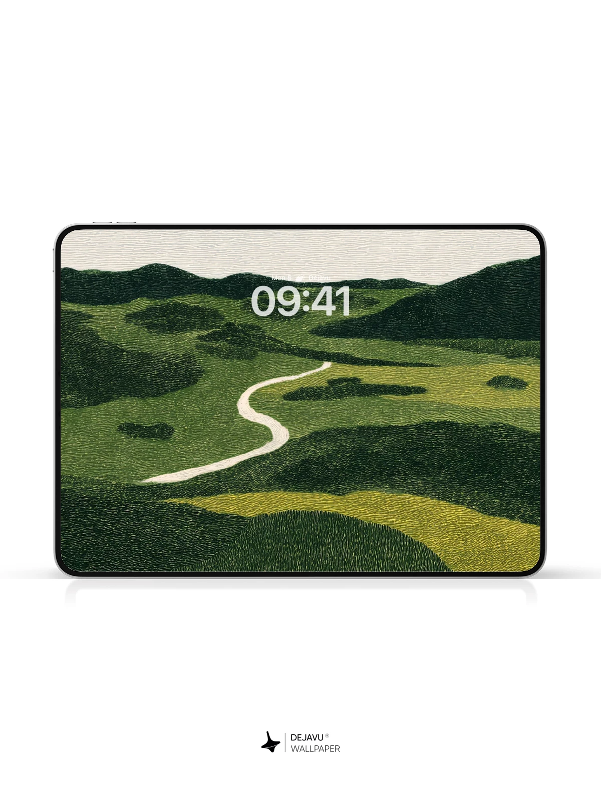 Green Hills Winding Road Landscape Wallpaper 4K for iPhone Lock Screen