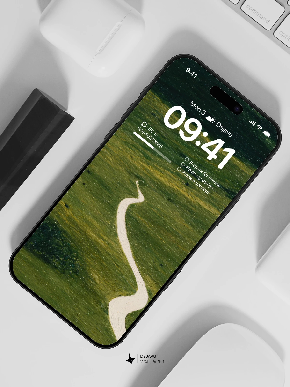 Green Rolling Hills Path Wallpaper 4K for iPhone Lock Screen