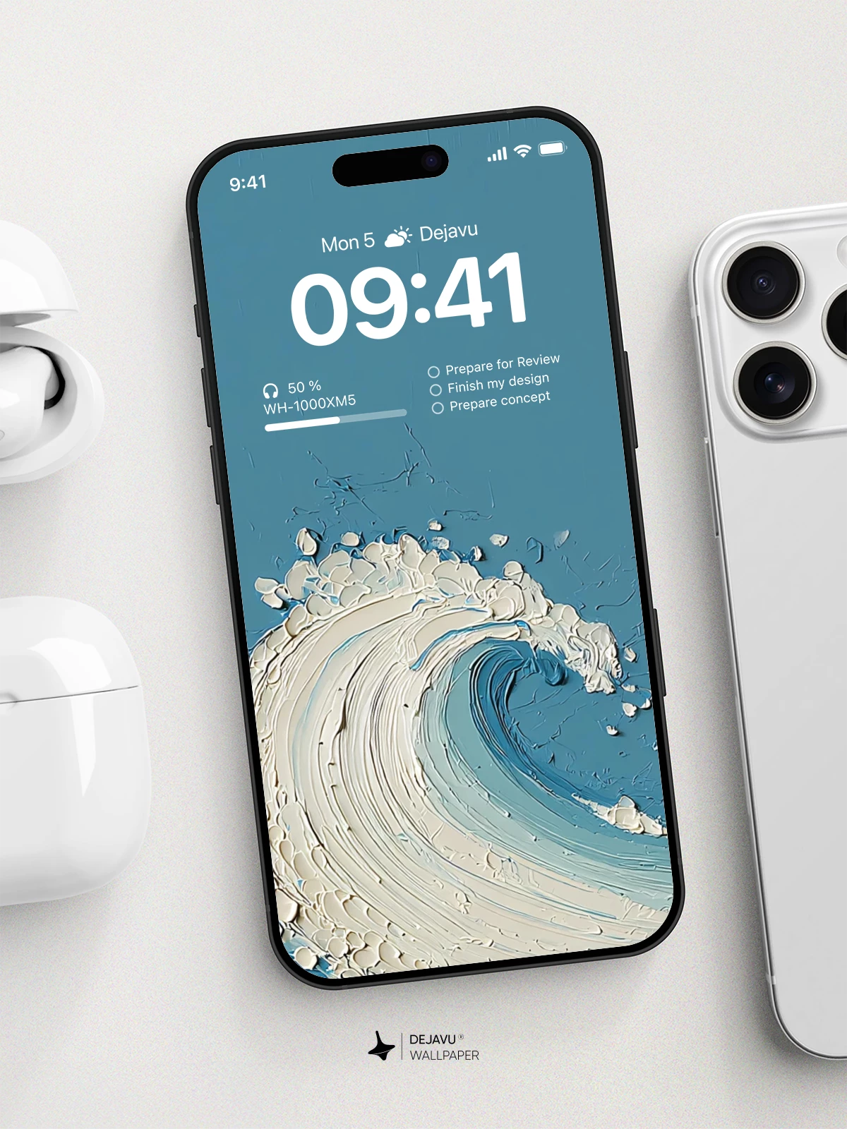 Abstract Blue Ocean Wave Texture 4K Wallpaper for iPhone Lock Screen