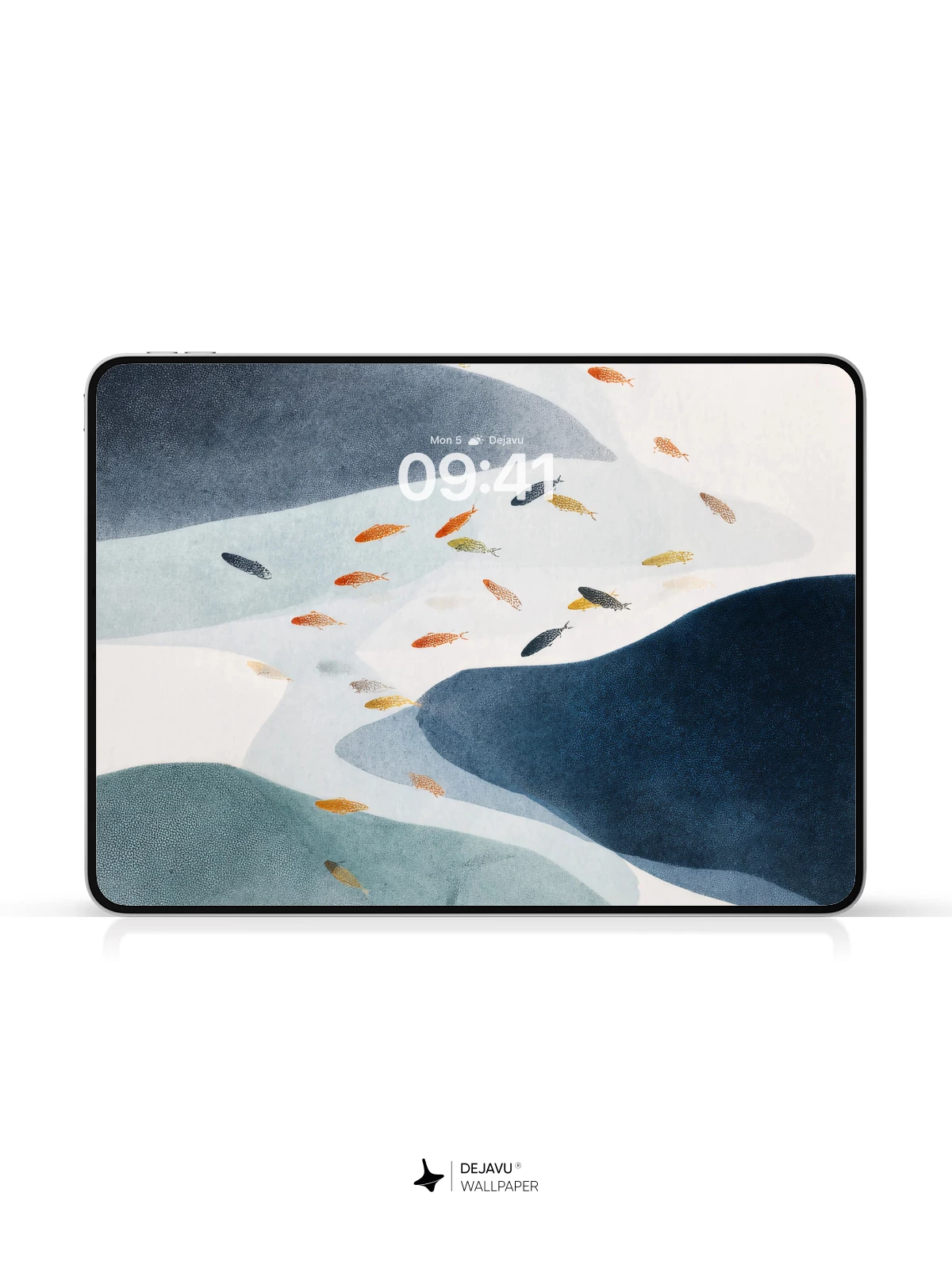 Abstract Watercolor Fish Stream 4K Wallpaper for iPhone Lock Screen