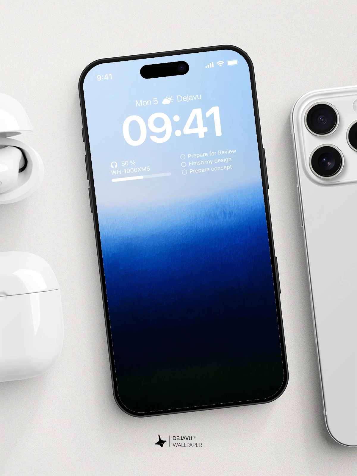 Blue Gradient Abstract Wallpaper 4K for iPhone Lock Screen