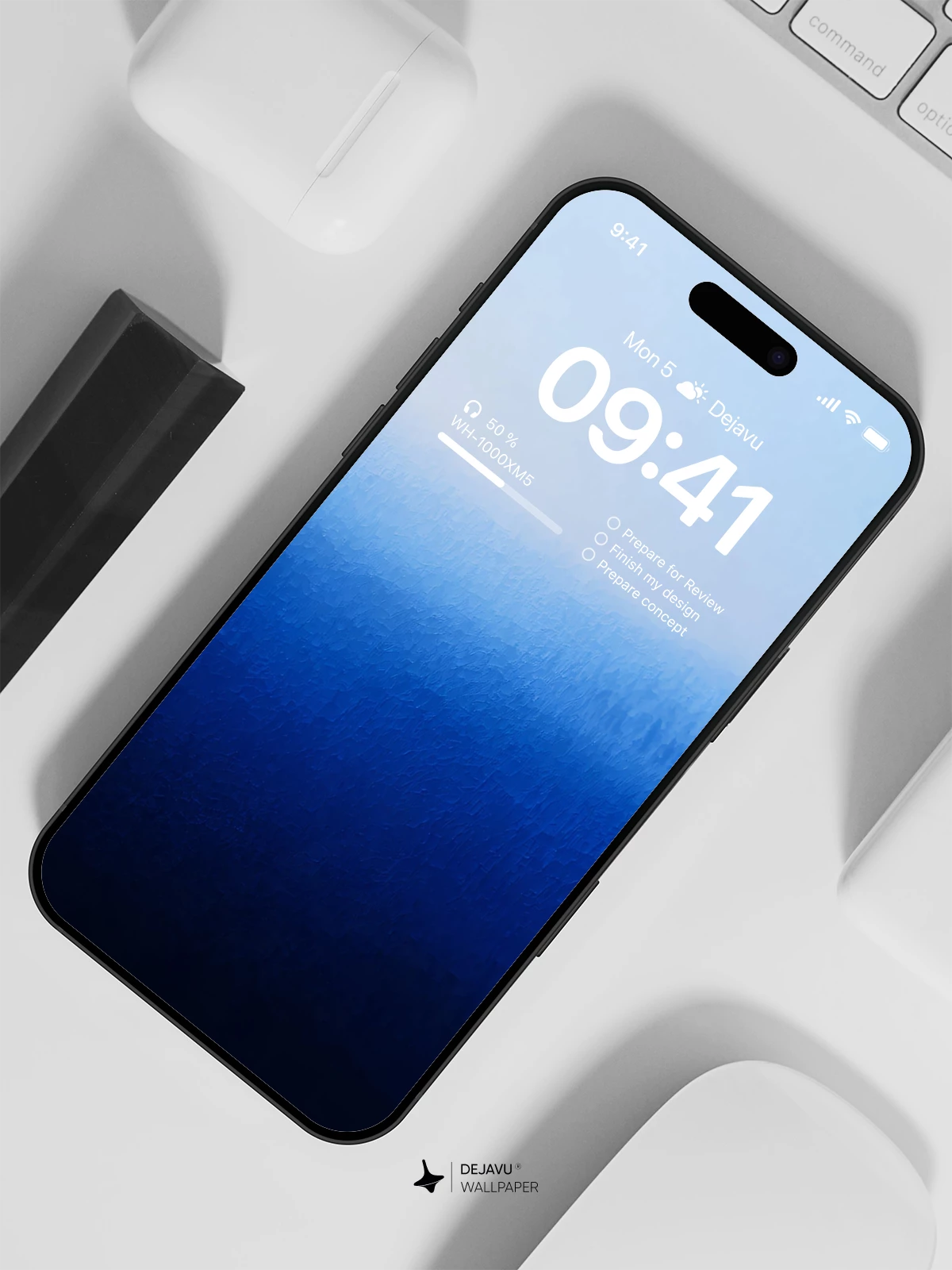 Blue Gradient Abstract Wallpaper 4K for iPhone Lock Screen