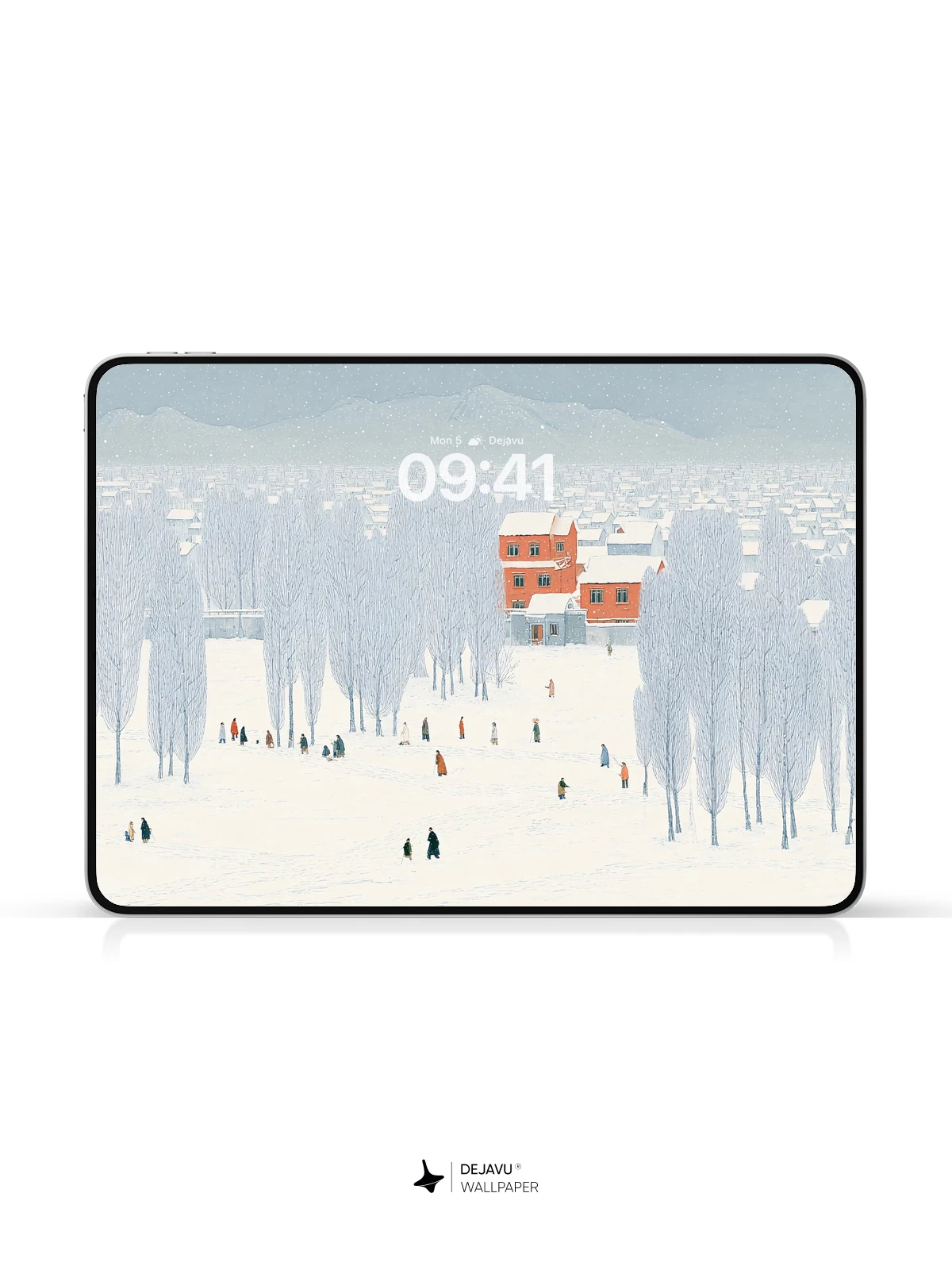 Winter Cityscape Illustration Wallpaper 4K for iPhone Lock Screen