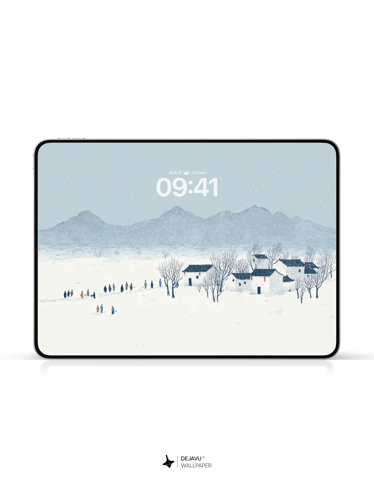 Winter Village Snow Landscape Wallpaper 4K for iPhone Lock Screen