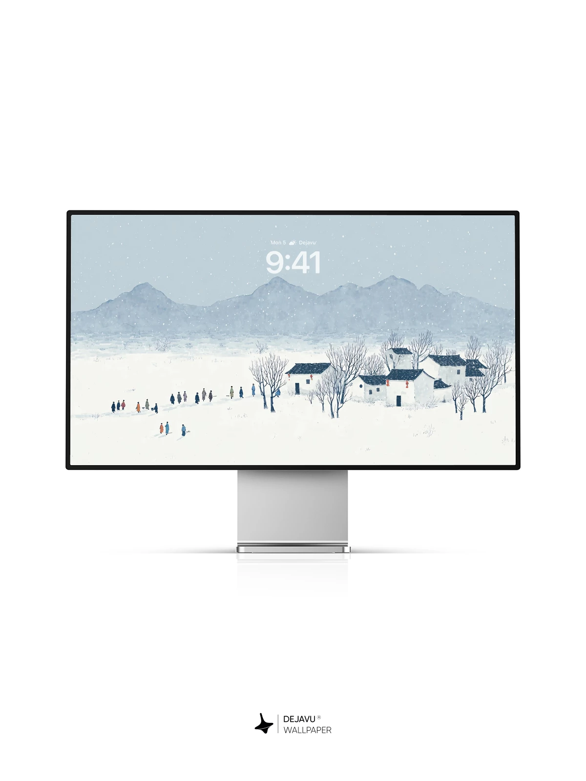 Winter Village Snow Landscape Wallpaper 4K for iPhone Lock Screen
