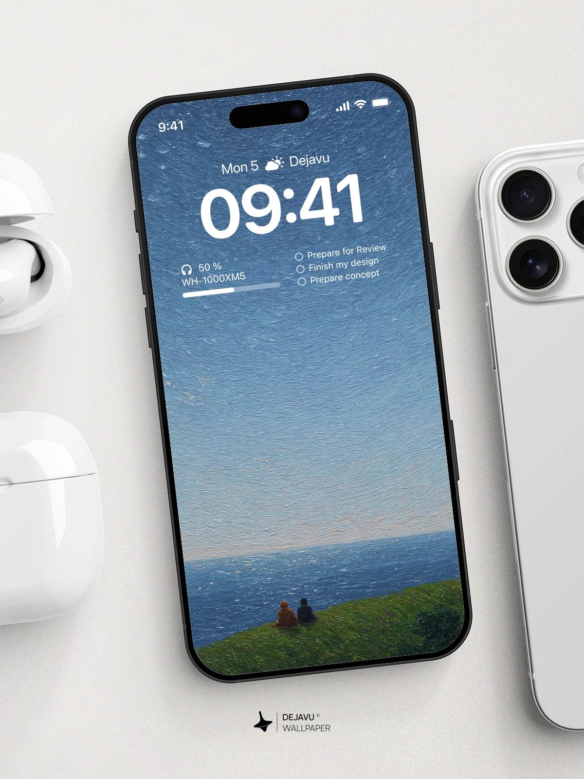 Starry Night Ocean View Wallpaper 4K for iPhone Lock Screen