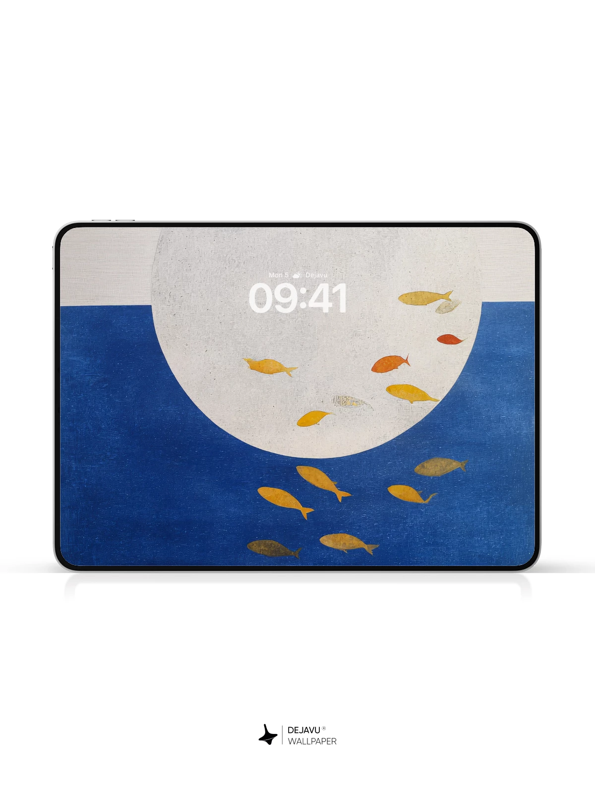 Minimalist Ocean Moon Fish Wallpaper 4K for iPhone Lock Screen