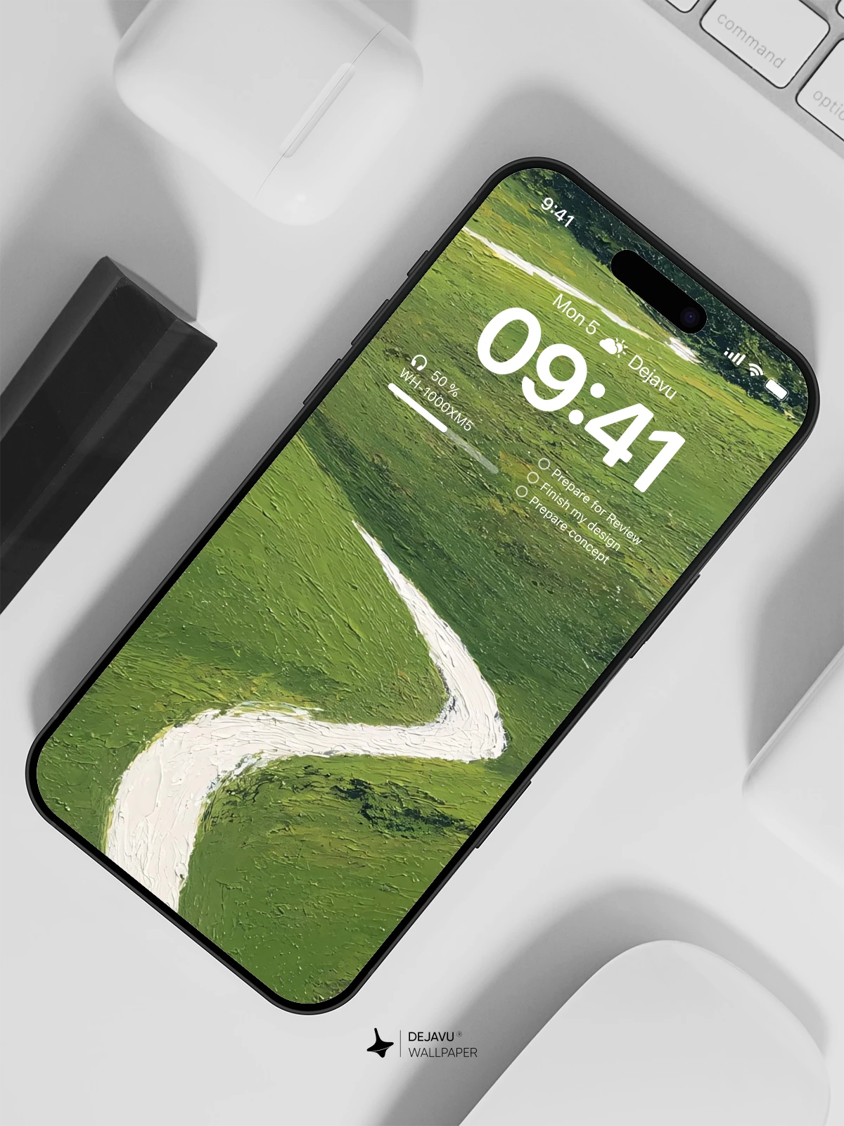 Green Winding Path Landscape Wallpaper 4K for iPhone Lock Screen