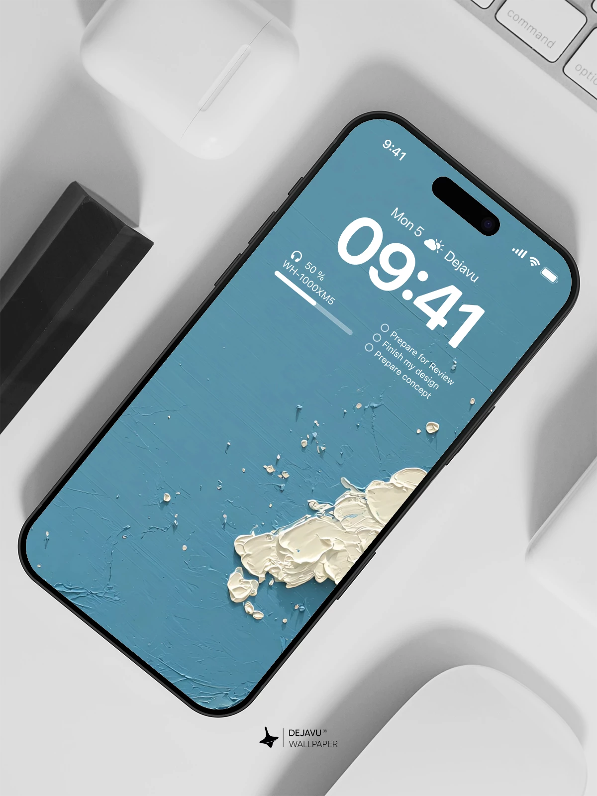 Ocean Wave Texture Painting 4K Wallpaper for iPhone Lock Screen