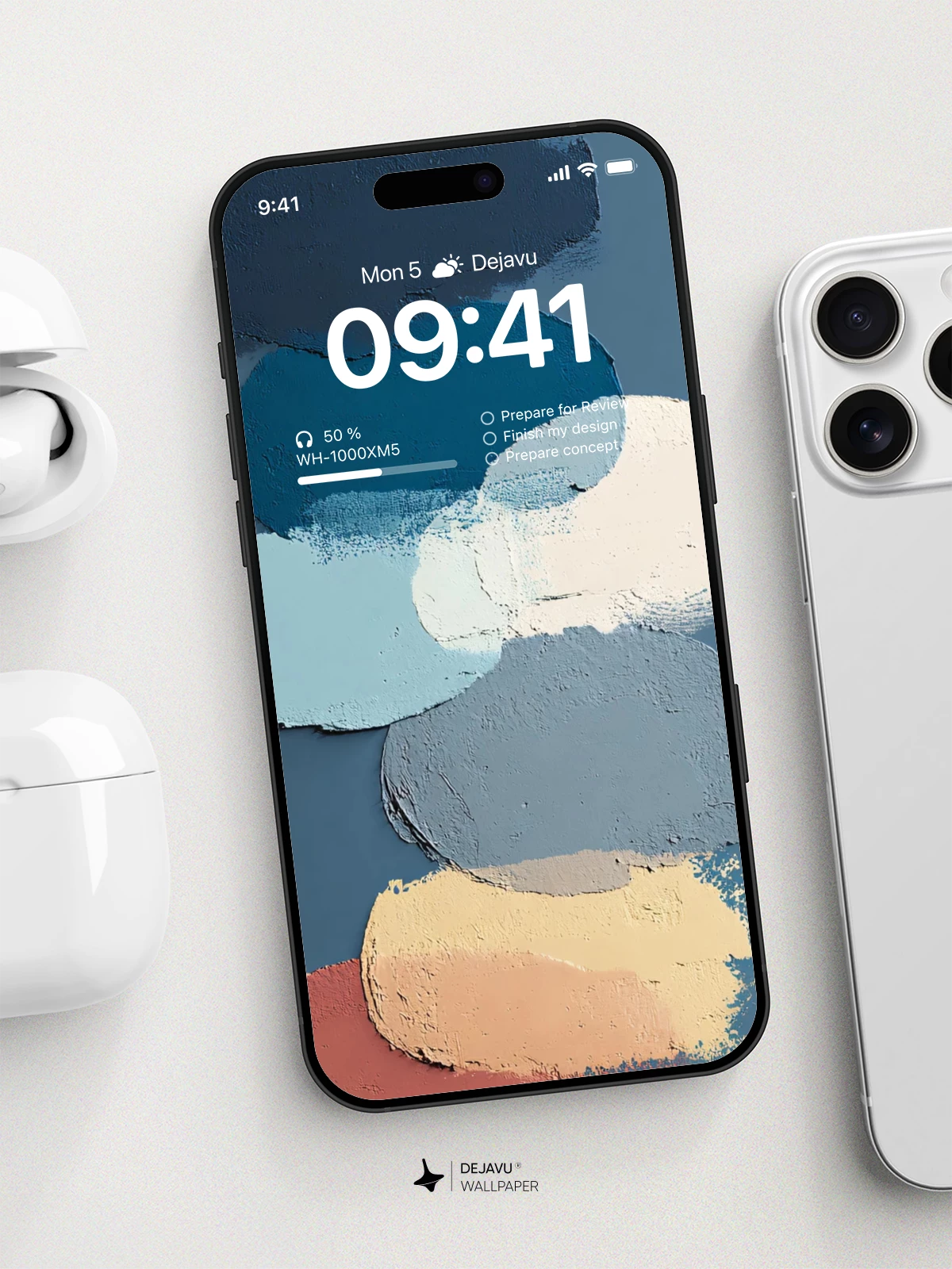 Abstract Blue Paint Strokes Wallpaper 4K for iPhone Lock Screen