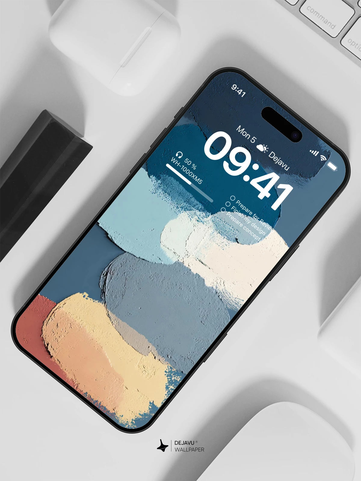 Abstract Blue Paint Strokes Wallpaper 4K for iPhone Lock Screen