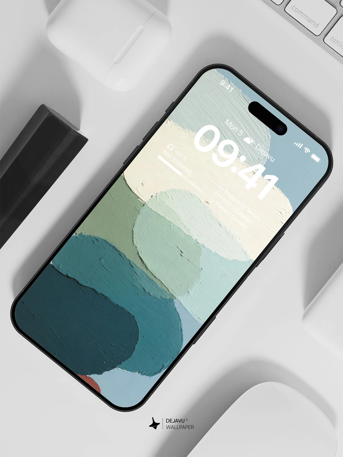 Abstract Blue Green Stone Stack Wallpaper 4K for iPhone Lock Screen