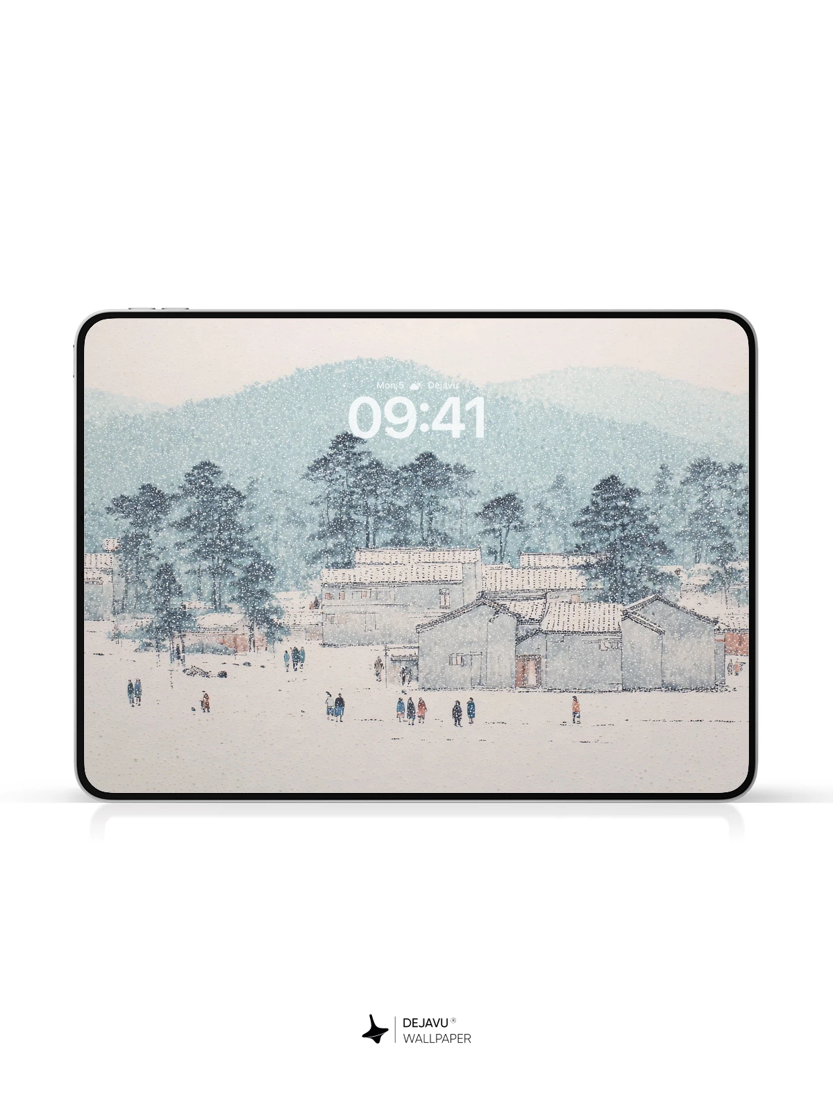 Snowy Village Landscape Wallpaper 4K for iPhone Lock Screen