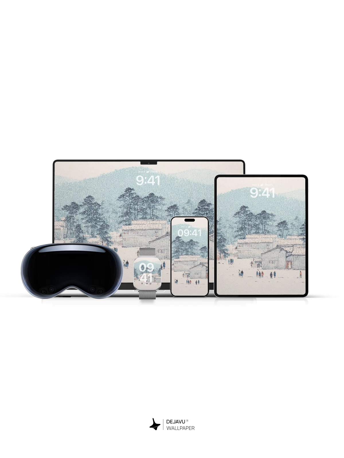 Snowy Village Landscape Wallpaper 4K for iPhone Lock Screen