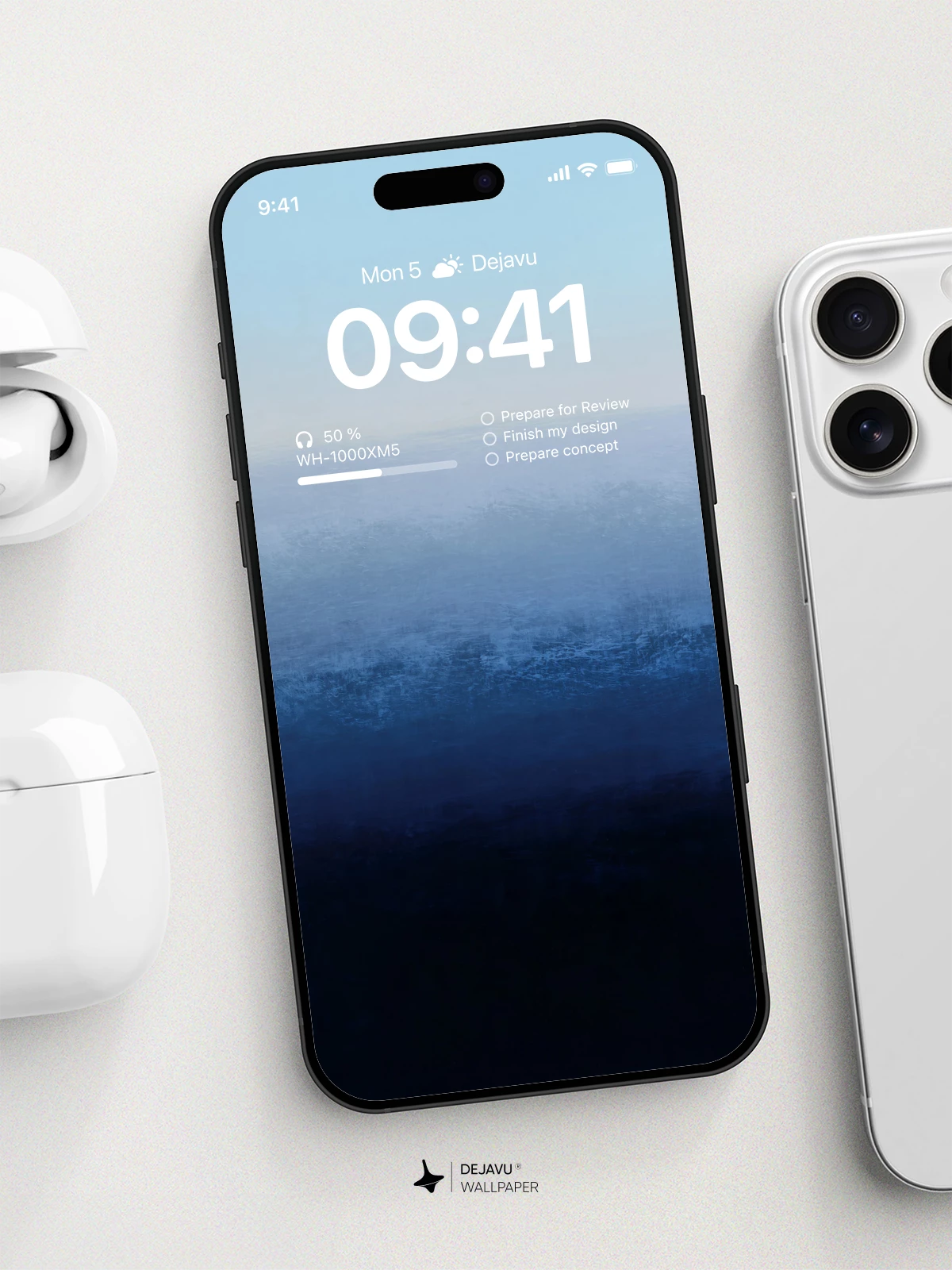 Abstract Blue Gradient Wallpaper 4K for iPhone Lock Screen