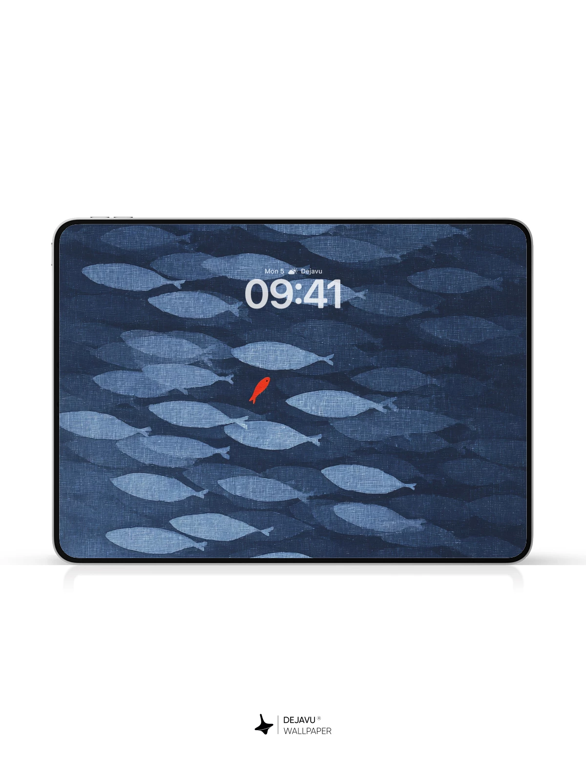 Fish School Blue Ocean Minimalist Wallpaper 4K for iPhone Lock Screen