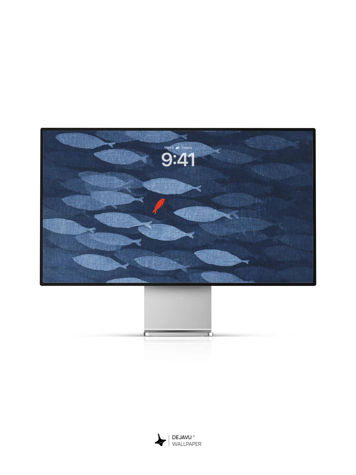Fish School Blue Ocean Minimalist Wallpaper 4K for iPhone Lock Screen