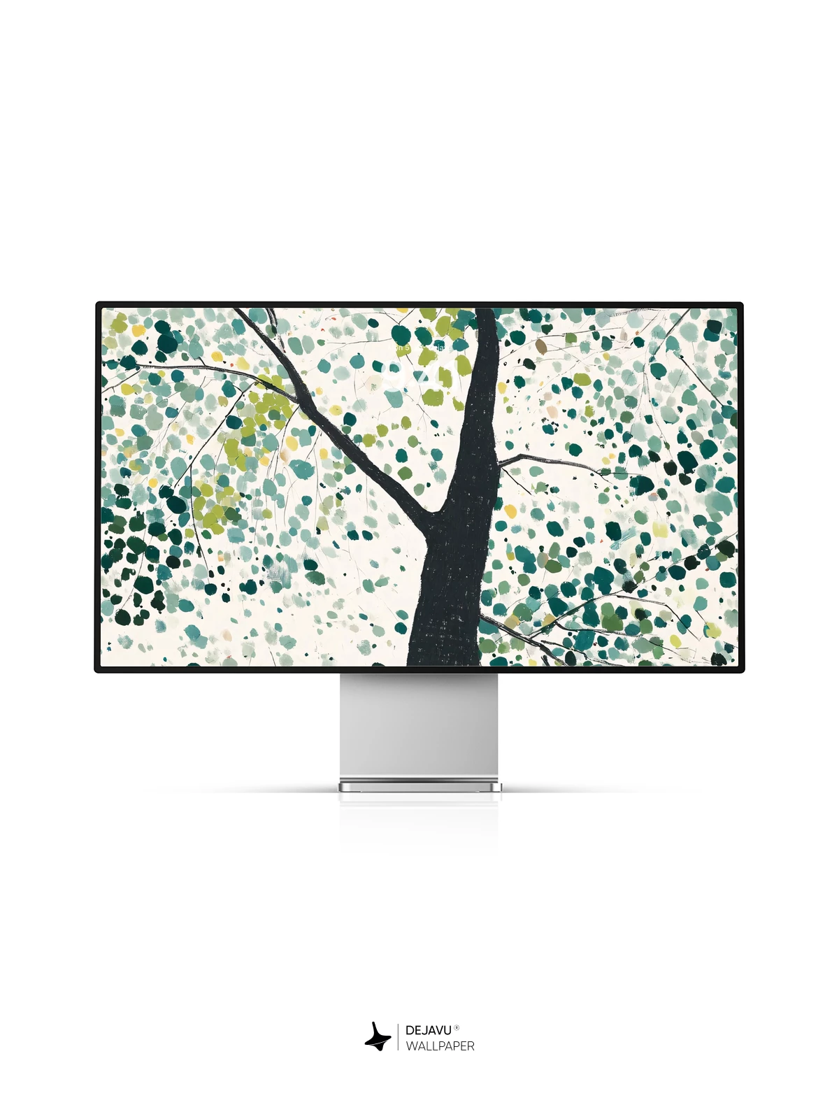 Abstract Green Tree Dot Art Wallpaper 4K for iPhone Lock Screen