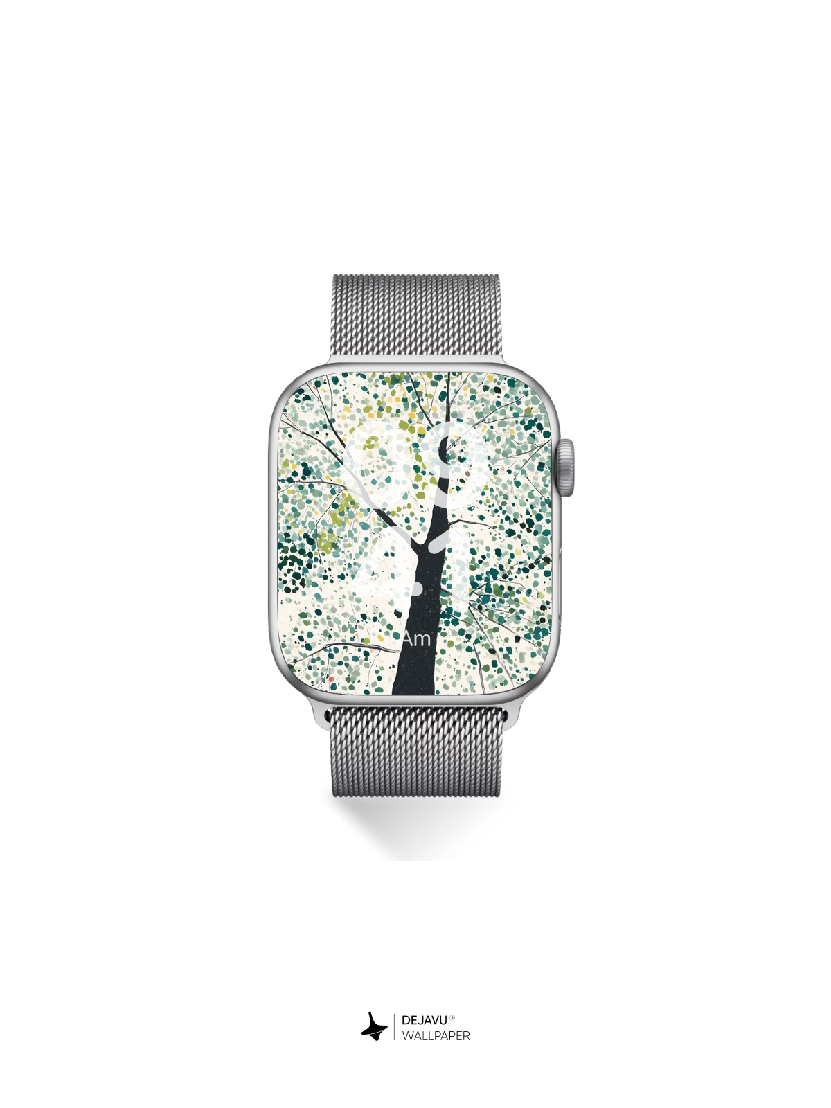 Abstract Green Tree Dot Art Wallpaper 4K for iPhone Lock Screen