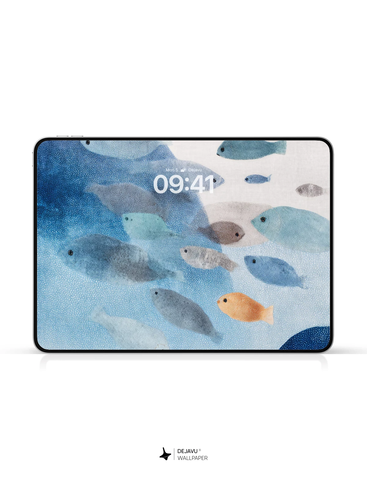 Underwater Fish School Watercolor Wallpaper 4K for iPhone Lock Screen