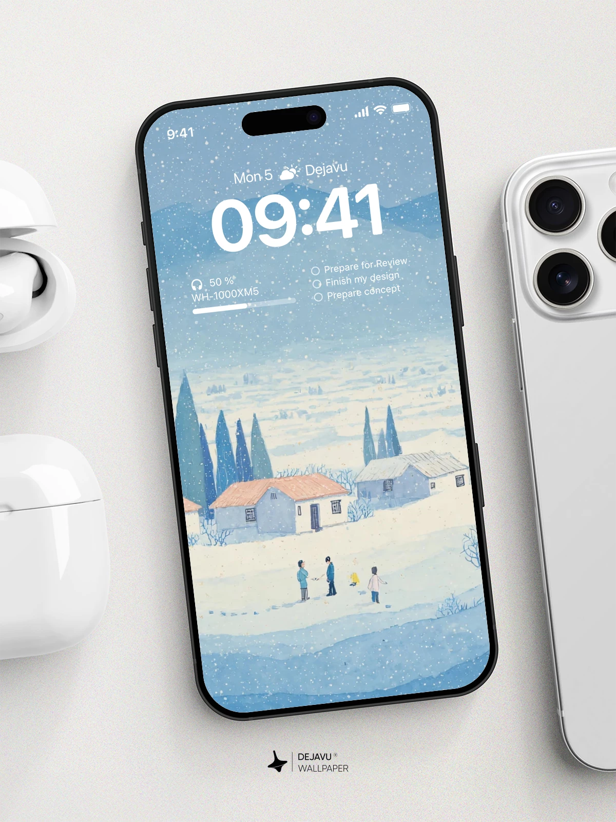 Winter Village Snow Wallpaper 4K for iPhone Lock Screen