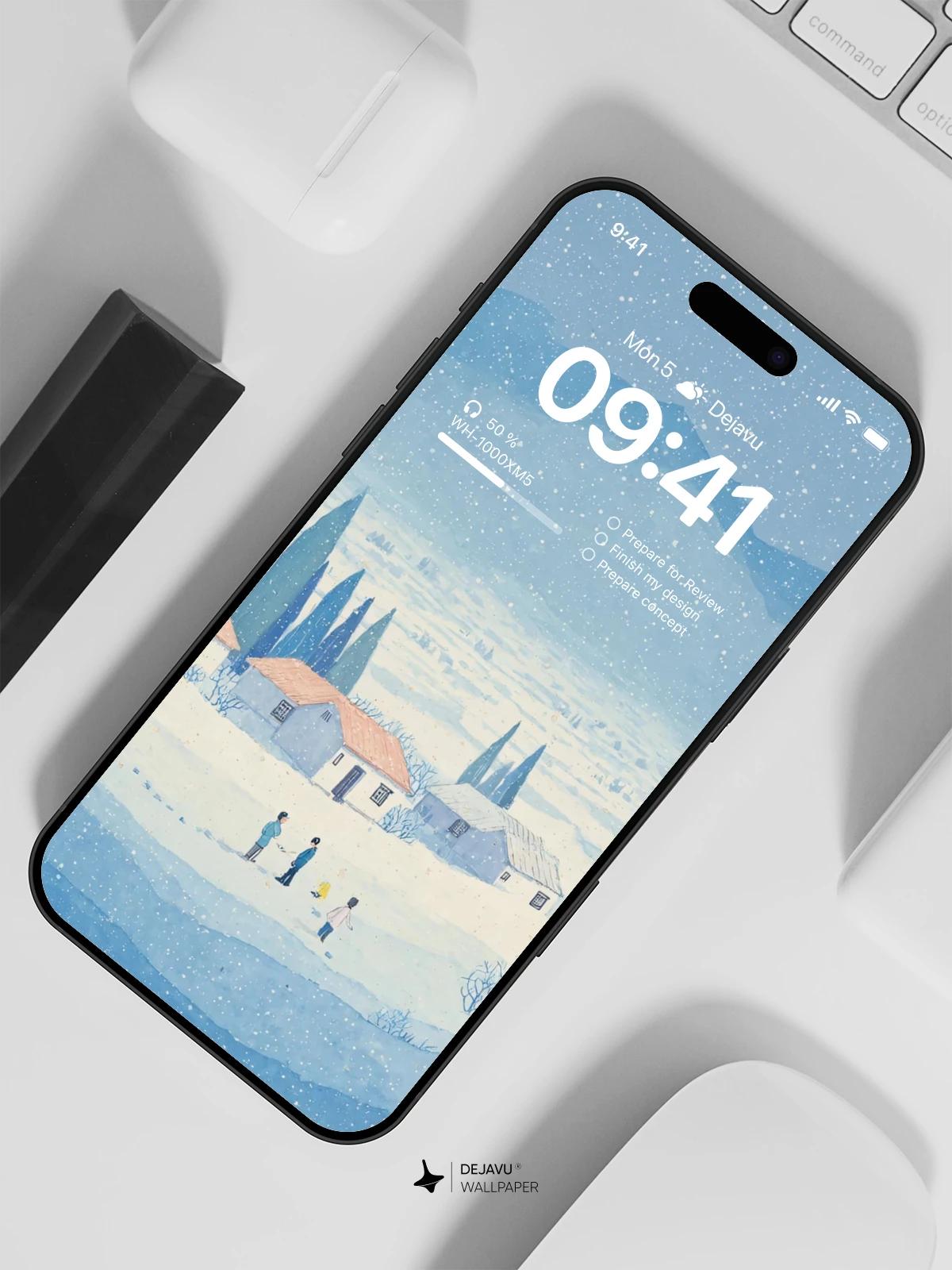 Winter Village Snow Wallpaper 4K for iPhone Lock Screen