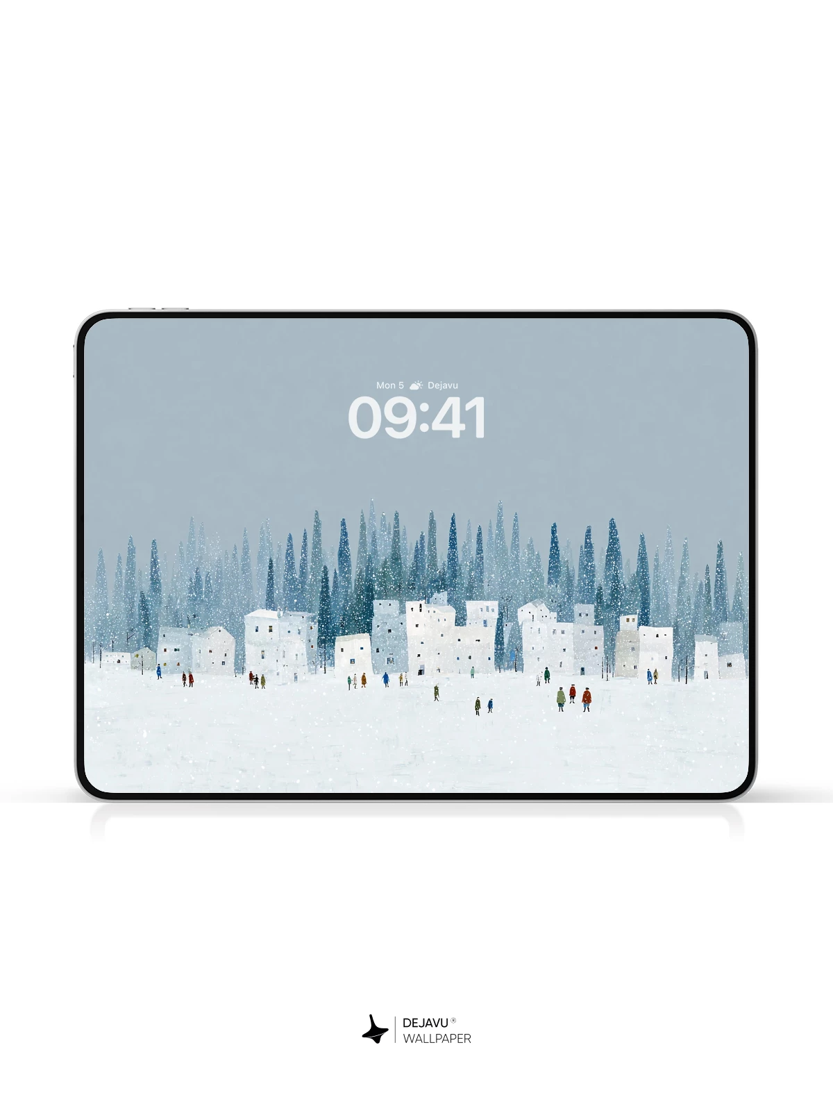 Winter Village Snowscape Wallpaper 4K for iPhone Lock Screen