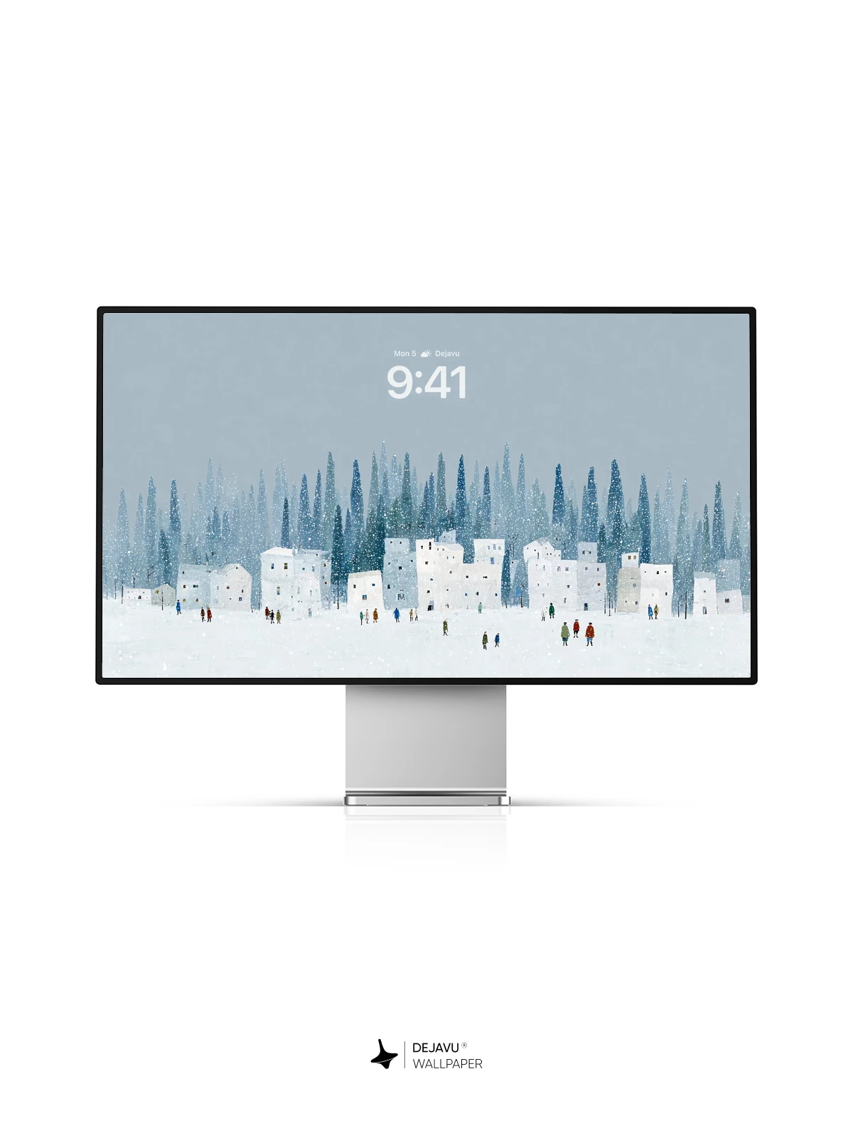 Winter Village Snowscape Wallpaper 4K for iPhone Lock Screen