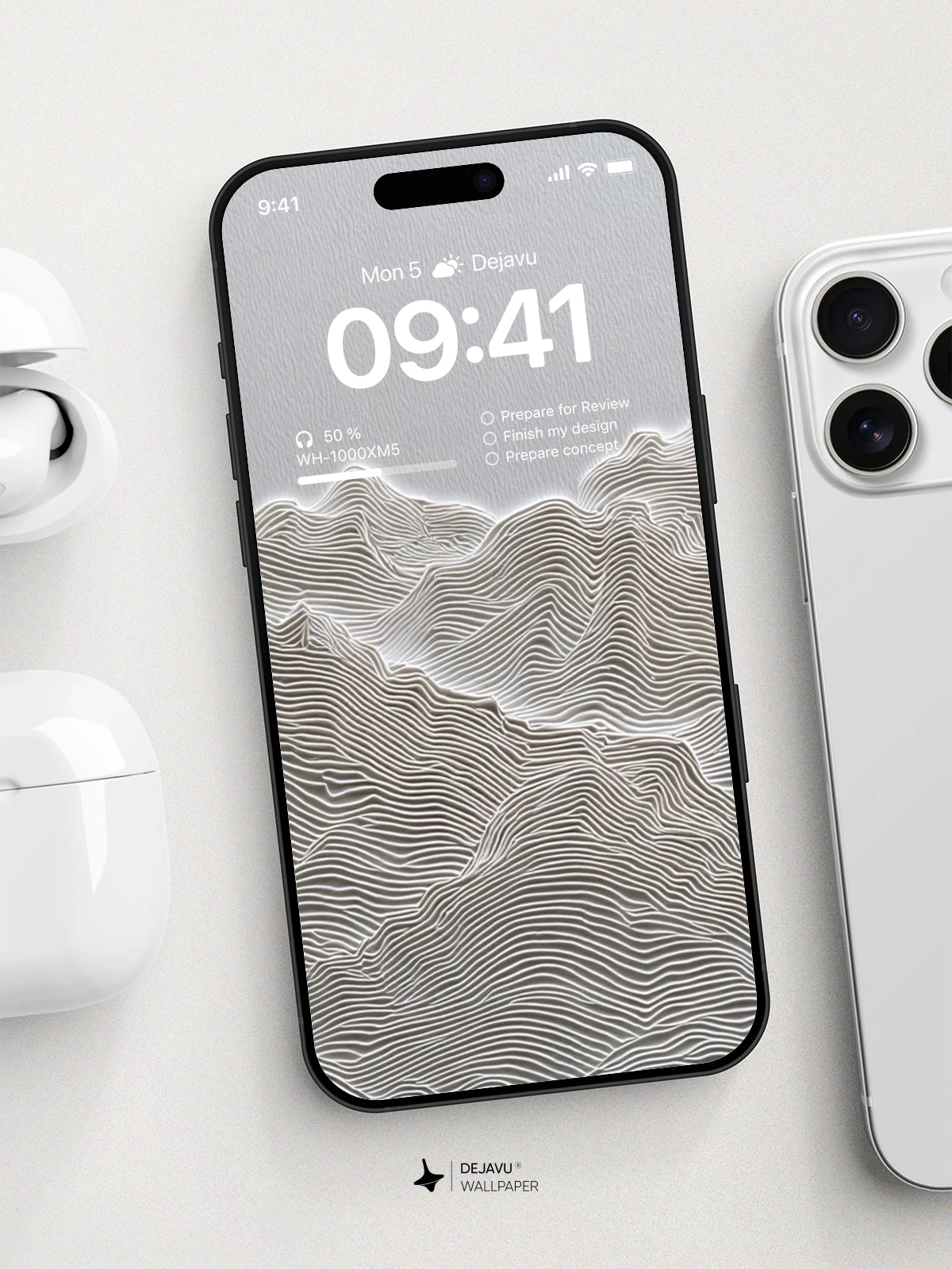 3D Topographic Mountain Wall Art Wallpaper 4K for iPhone Lock Screen