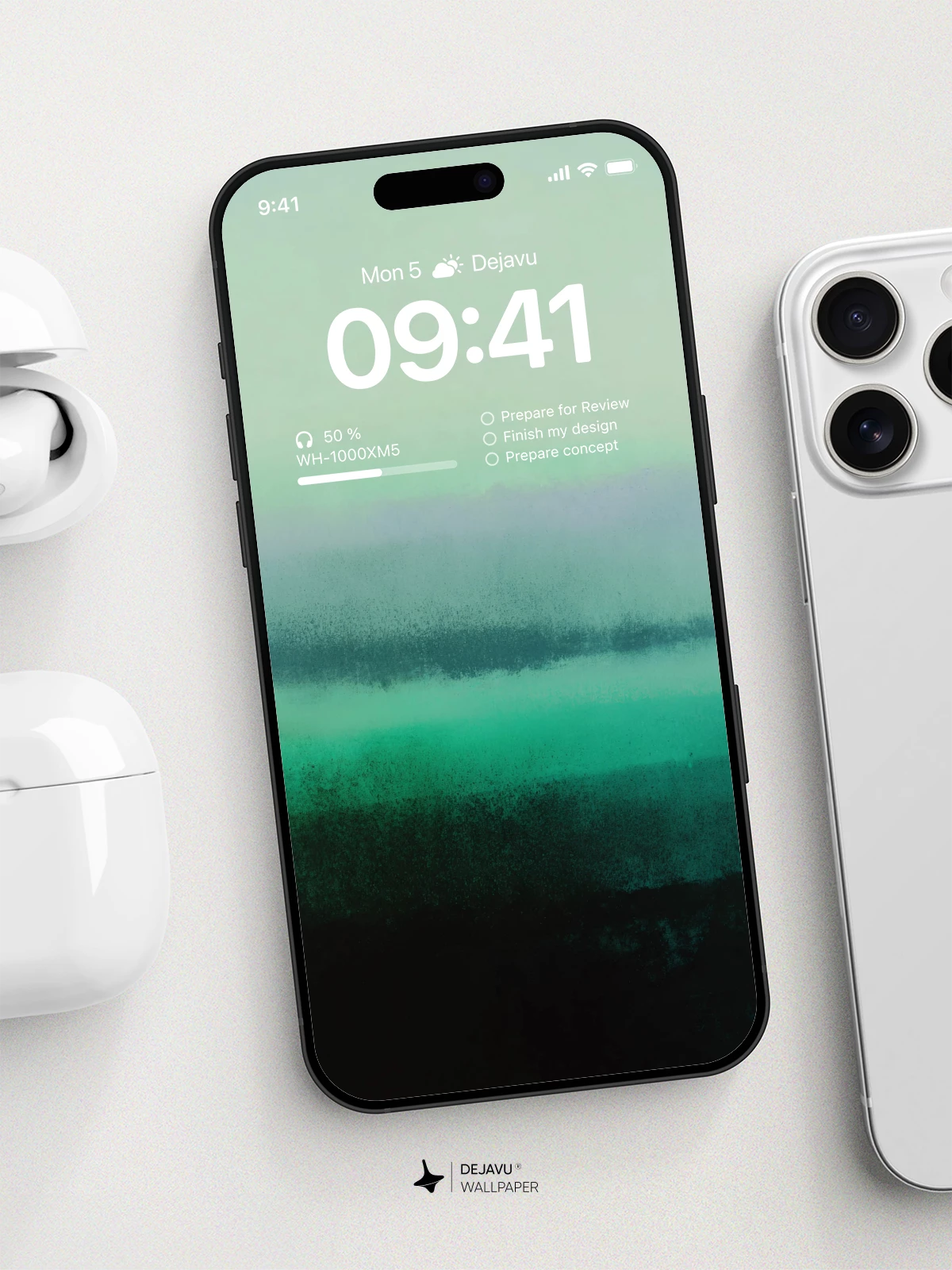 Abstract Green Gradient Wallpaper 4K for iPhone Lock Screen