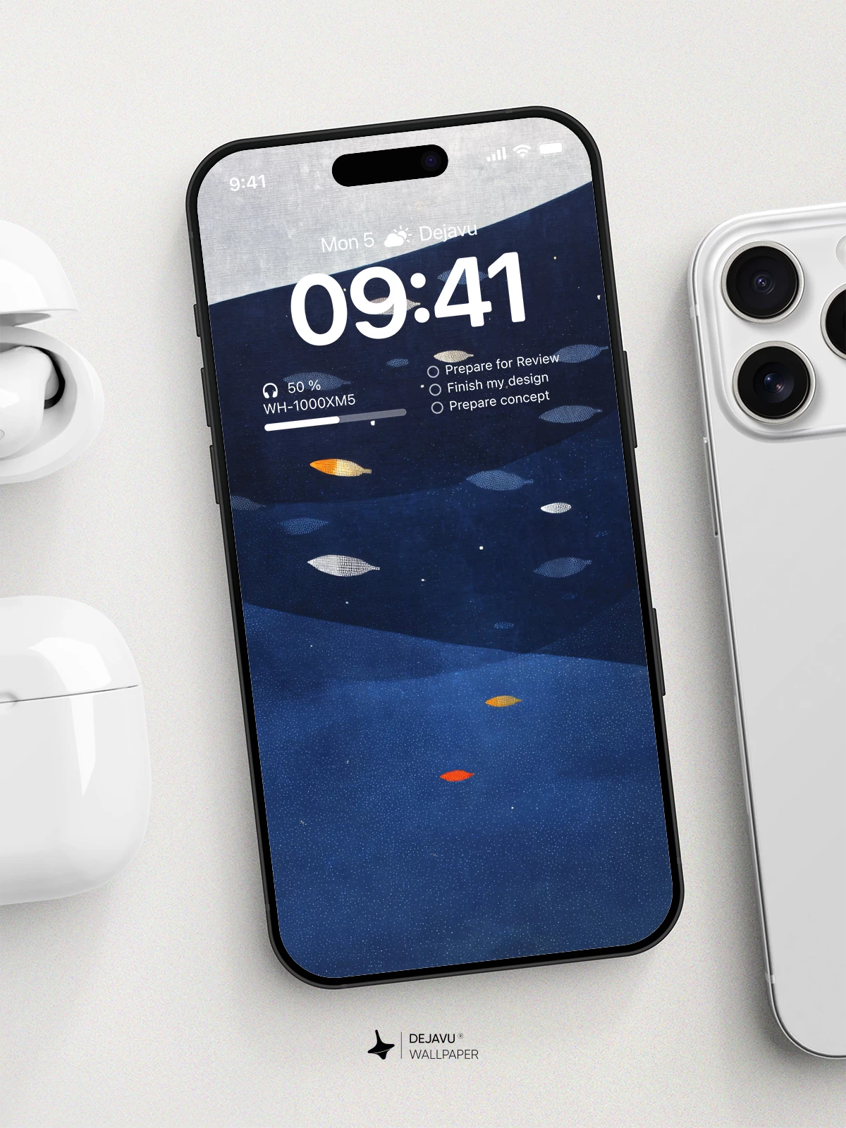 Abstract Blue Ocean Fish Wallpaper 4K for iPhone Lock Screen