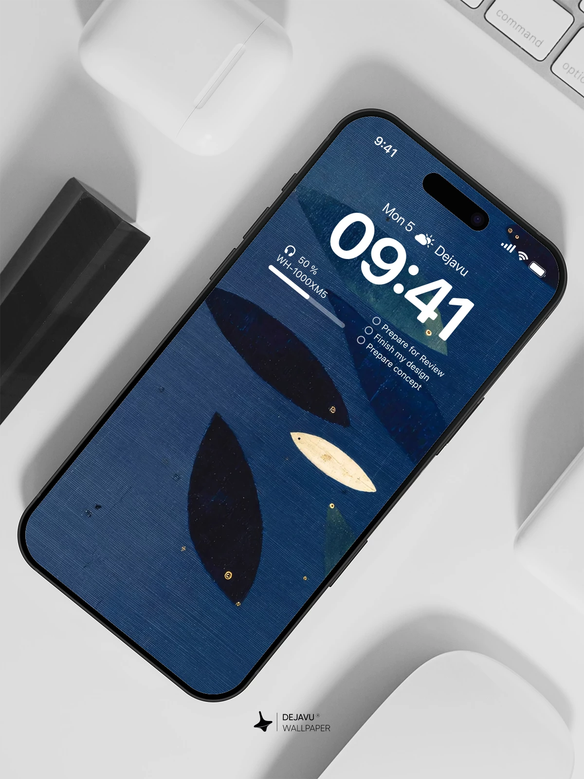 Abstract Blue Fish School Wallpaper 4K for iPhone Lock Screen