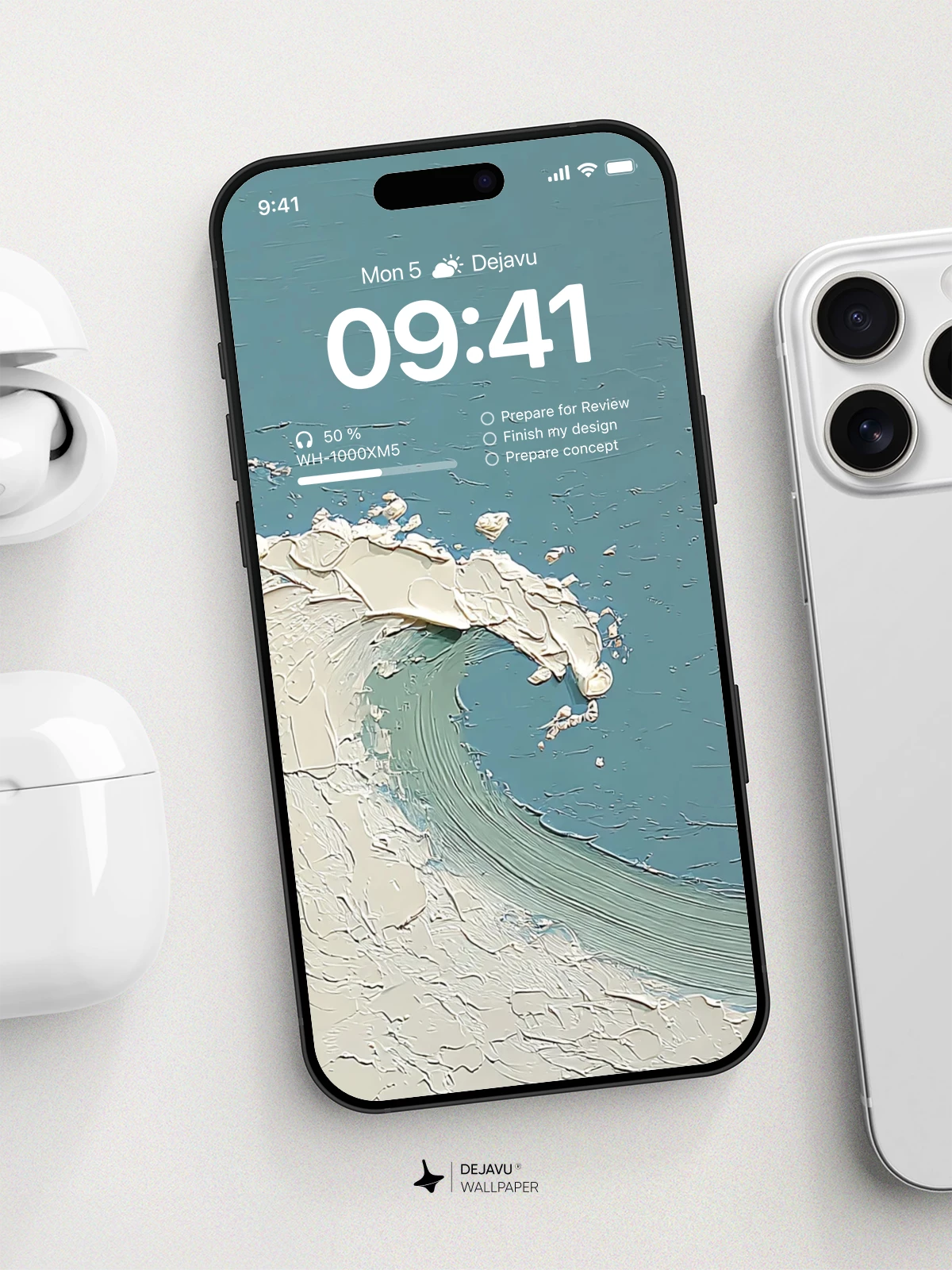 Abstract Ocean Wave Texture Wallpaper 4K for iPhone Lock Screen