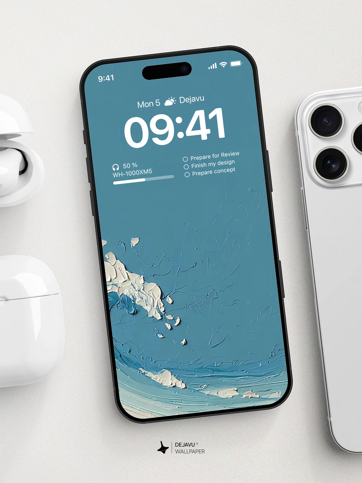 Ocean Wave Painting Wallpaper 4K for iPhone Lock Screen