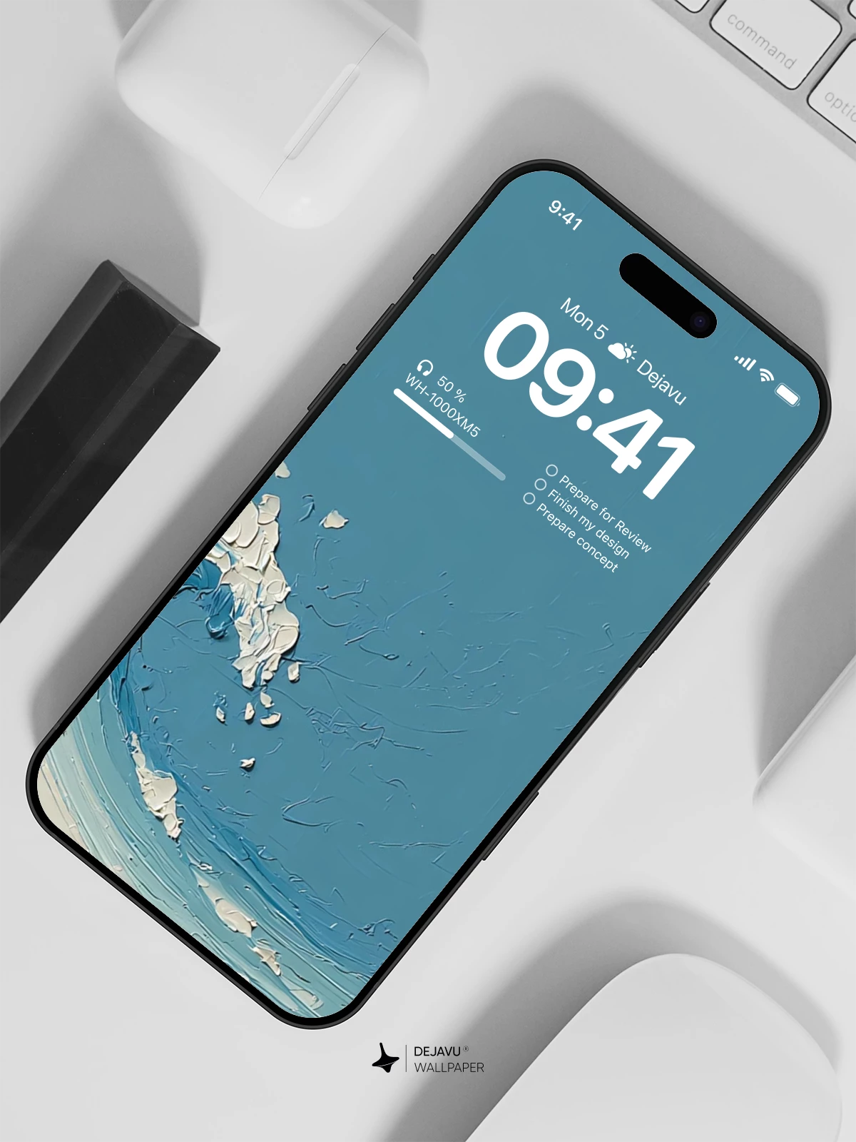 Ocean Wave Painting Wallpaper 4K for iPhone Lock Screen