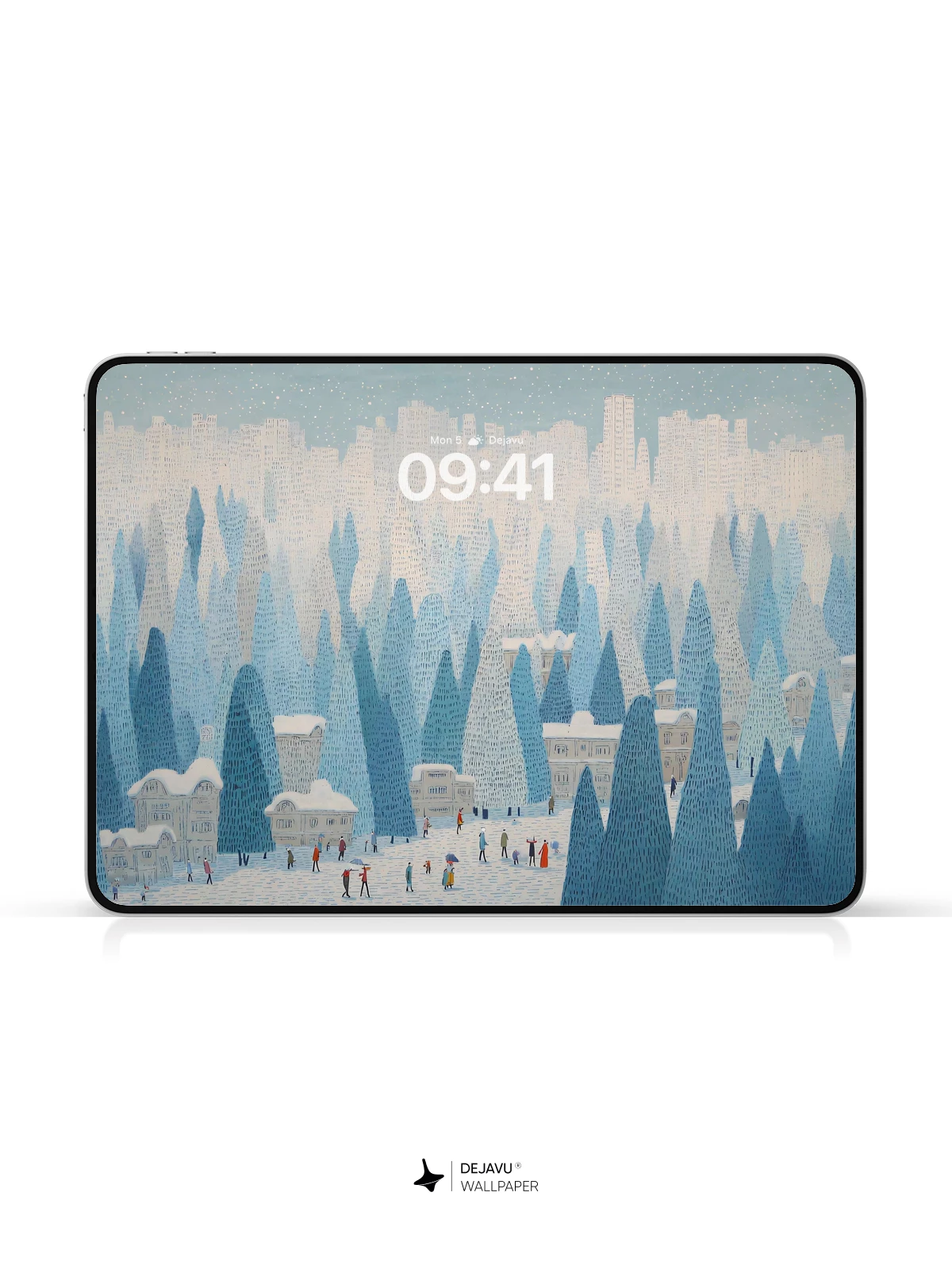 Winter Village Forest 4K Wallpaper for iPhone Lock Screen