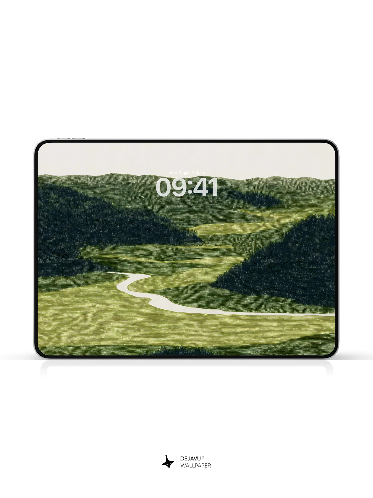 Green Valley River Landscape Wallpaper 4K for iPhone Lock Screen