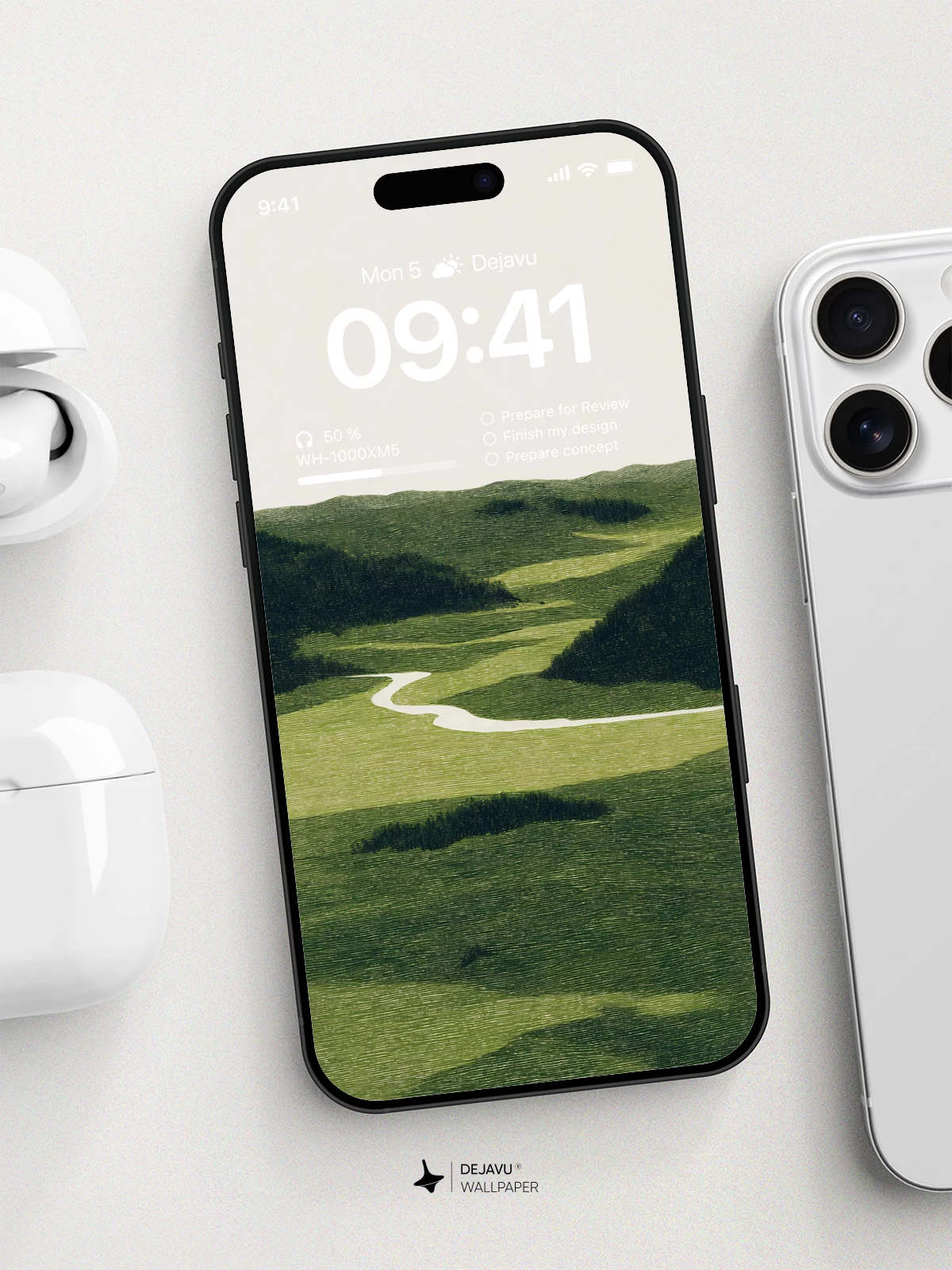 Green Valley River Landscape Wallpaper 4K for iPhone Lock Screen