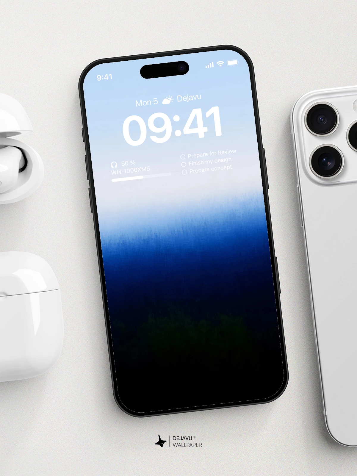 Abstract Blue Gradient Wallpaper 4K for iPhone Lock Screen
