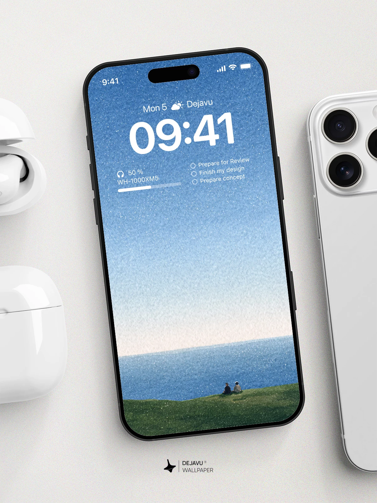 Minimal Ocean Skyline Wallpaper 4K for iPhone Lock Screen