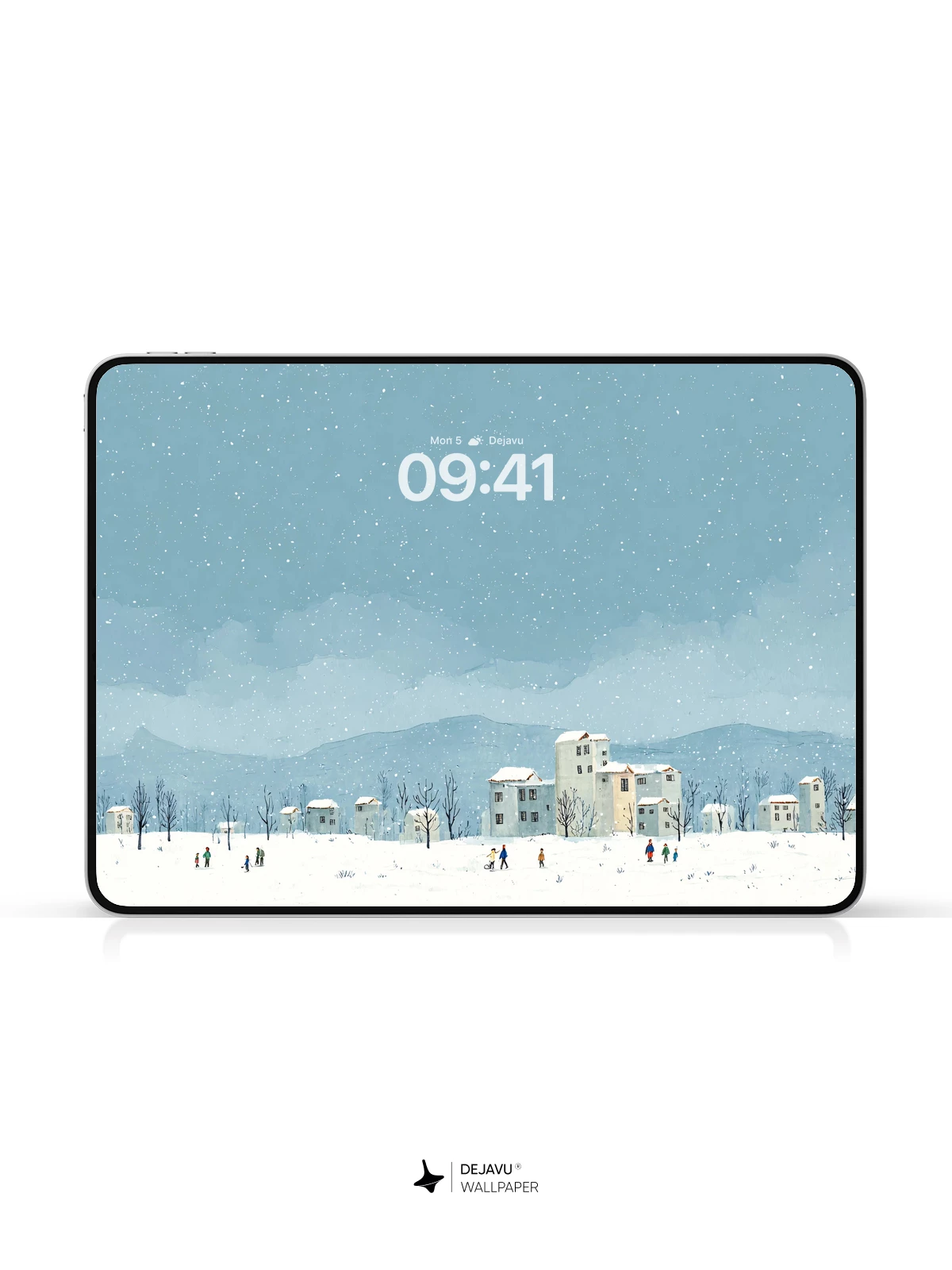 Winter Snowscape Village Wallpaper 4K for iPhone Lock Screen