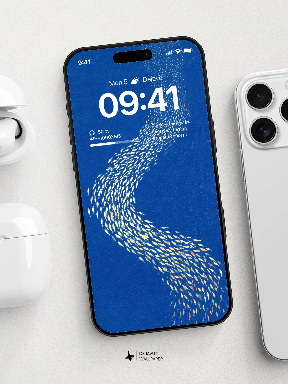 Blue Ocean Fish School Wallpaper 4K for iPhone Lock Screen